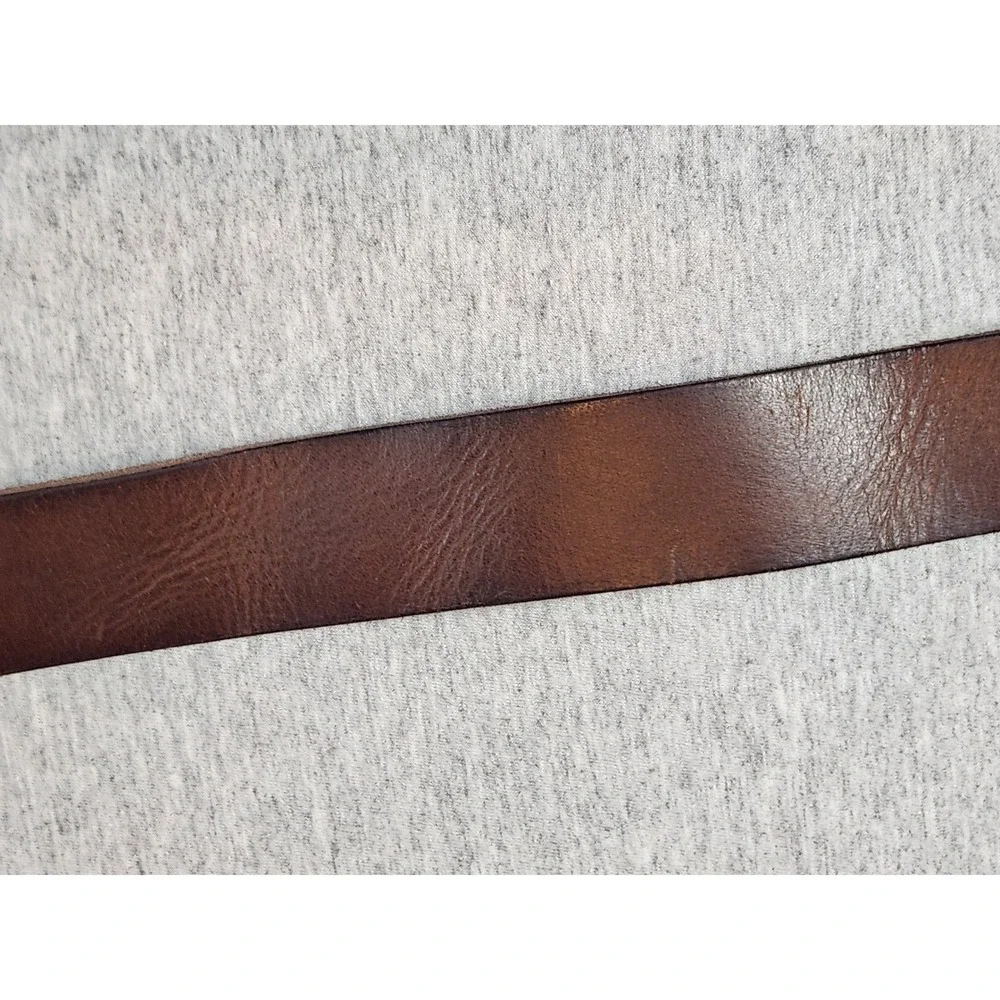American Eagle Outfitters Leather Belt Mens 34 Brown Rugged Distressed Buckle